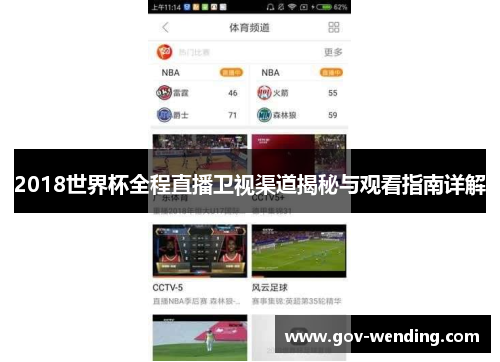 2018世界杯全程直播卫视渠道揭秘与观看指南详解